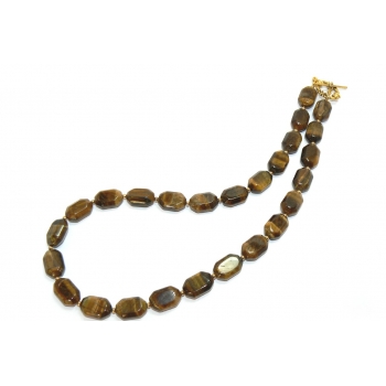 Tiger's Eye Necklace - Faceted Oval Beads
